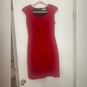 Calvin Klein Red Midi Dress Size 4